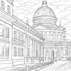 Cityscape Grayscale Coloring Pages