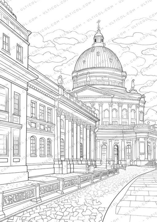 Cityscape Grayscale Coloring Pages