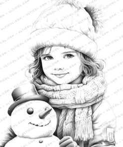 Winter Fashion Grayscale Coloring Pages