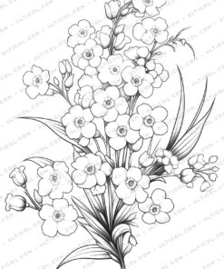 Blooming Flowers Grayscale Coloring Pages
