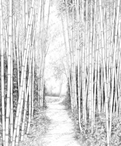 Bamboo Grayscale Coloring Pages