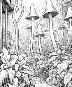 Carnivorous Plants Grayscale Coloring Pages