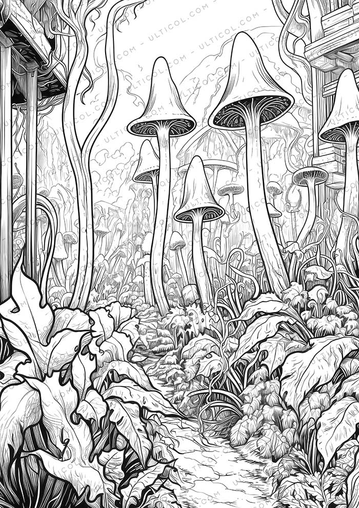 Carnivorous Plants Grayscale Coloring Pages