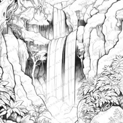 Tropical Paradise Grayscale Coloring Pages