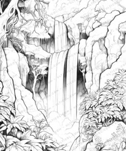 Tropical Paradise Grayscale Coloring Pages