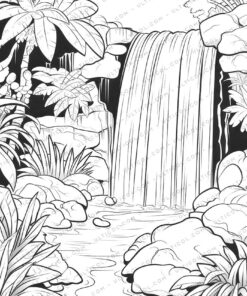 Tropical Paradise Grayscale Coloring Pages