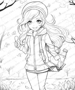 Spring Fashion Grayscale Coloring Pages