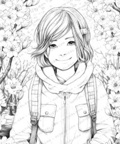 Spring Fashion Grayscale Coloring Pages