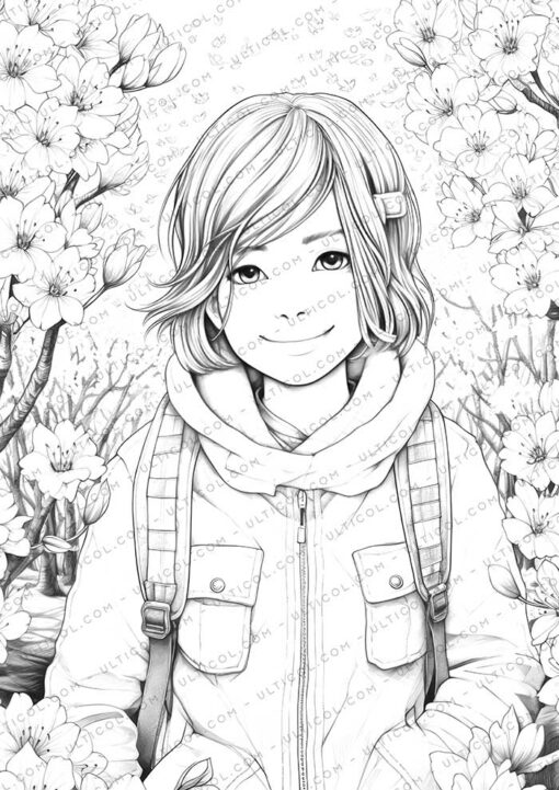 Spring Fashion Grayscale Coloring Pages