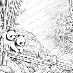 Bamboo Grove Grayscale Coloring Pages