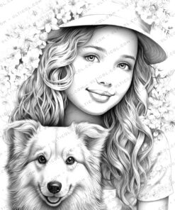Spring Fashion Grayscale Coloring Pages