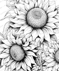 Beautiful Flowers Grayscale Coloring Pages