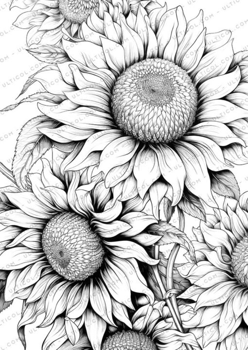 Beautiful Flowers Grayscale Coloring Pages