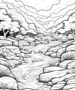 Rainforest Plants Grayscale Coloring Pages