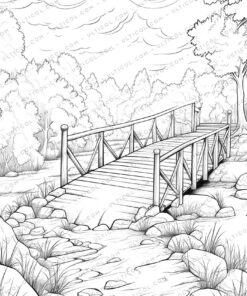 Bamboo Grove Grayscale Coloring Pages