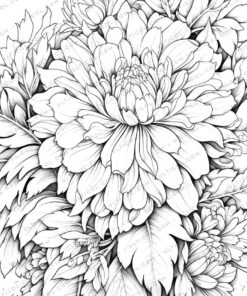 Beautiful Flowers Grayscale Coloring Pages