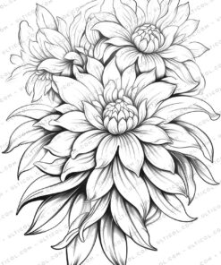 Beautiful Flowers Grayscale Coloring Pages