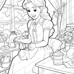 Rural Fashion Grayscale Coloring Pages