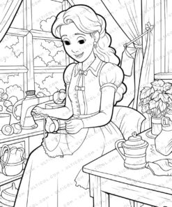 Rural Fashion Grayscale Coloring Pages