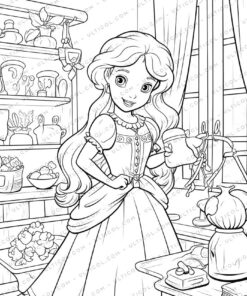 Rural Fashion Grayscale Coloring Pages