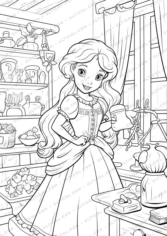 Rural Fashion Grayscale Coloring Pages