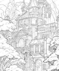 Rainforest Plants Grayscale Coloring Pages