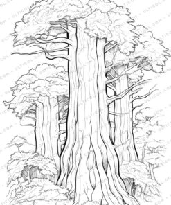 Rainforest Plants Grayscale Coloring Pages