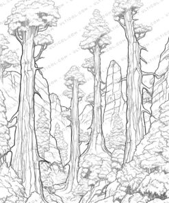 Rainforest Plants Grayscale Coloring Pages
