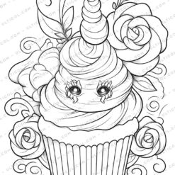 Ice Cream Grayscale Coloring Pages