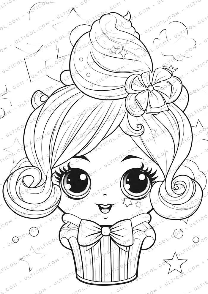 Ice Cream Grayscale Coloring Pages