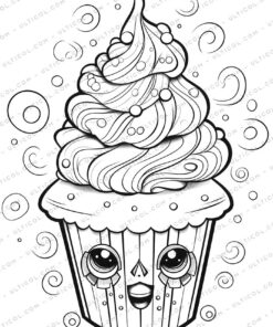 Ice Cream Grayscale Coloring Pages