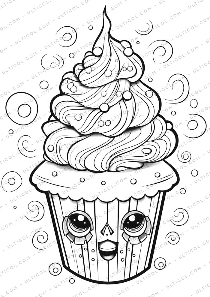 Ice Cream Grayscale Coloring Pages