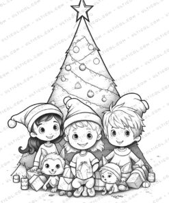 Christmas Grayscale Coloring Pages