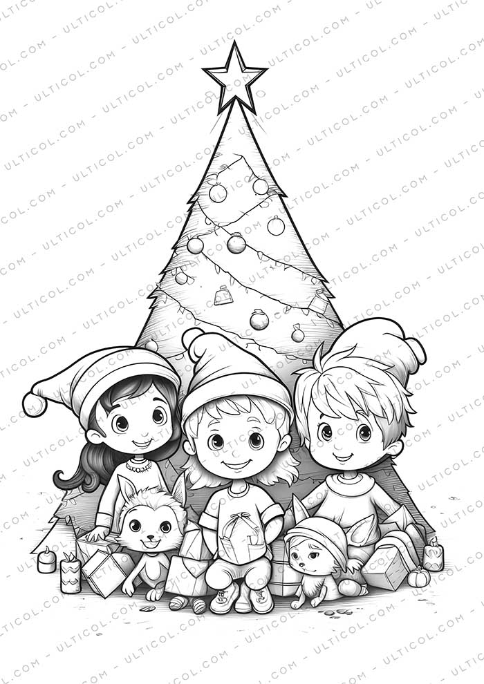 Christmas Grayscale Coloring Pages