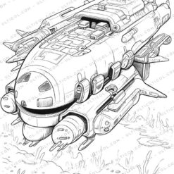 Spacecraft Grayscale Coloring Pages
