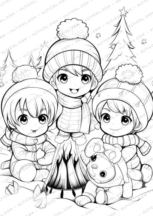 Christmas Baby Grayscale Coloring Pages