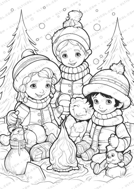 Christmas Baby Grayscale Coloring Pages