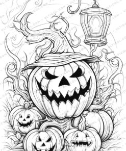 Halloween Zombie Grayscale Coloring Pages