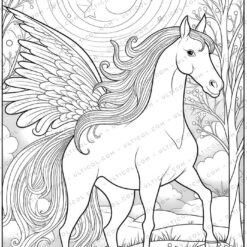 Cute Unicorn Grayscale Coloring Pages