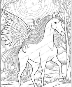 Cute Unicorn Grayscale Coloring Pages