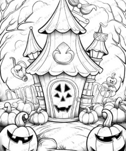 Halloween Grayscale Coloring Pages