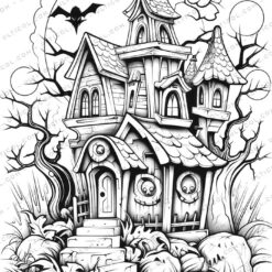 Halloween Baby Grayscale Coloring Pages