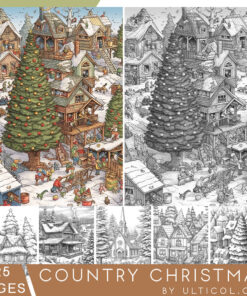 Country Christmas Coloring Pages