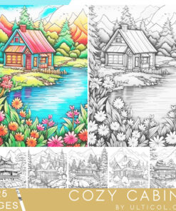 Cozy Cabin Coloring Book