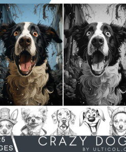 Crazy Dogs Coloring