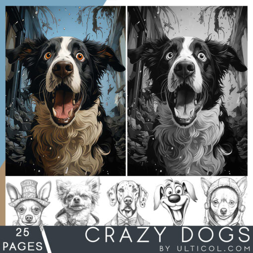 Crazy Dogs Coloring