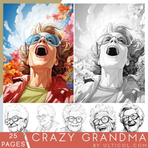 Crazy Grandma Coloring