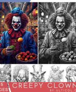 Creepy Clowns Coloring Pages For Adults