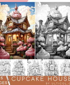 Cupcake Houses coloring