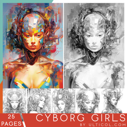 Cyborg Girls Coloring